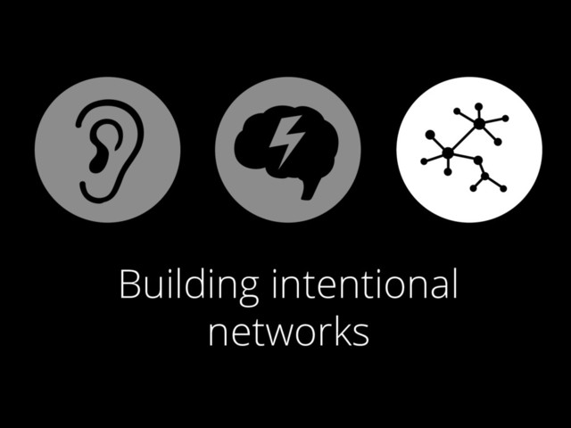 Building intentional
networks
