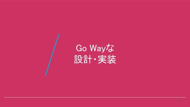 Go Wayな 
設計・実装 
22
/

