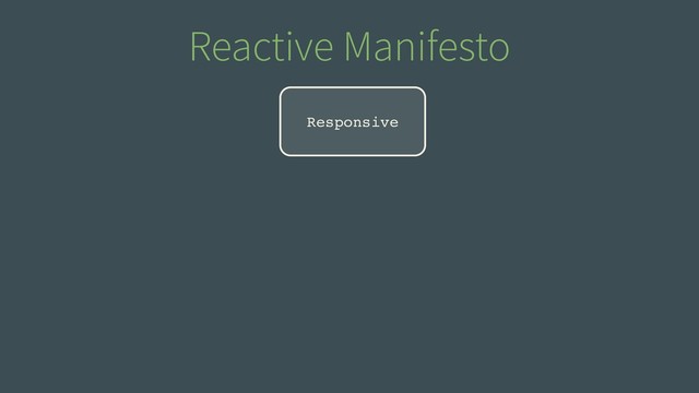 Reactive Manifesto
Responsive
