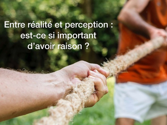 Entre réalité et perception :
est-ce si important
d’avoir raison ?
