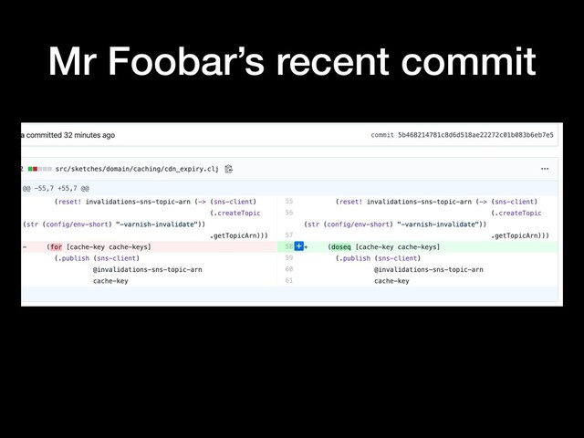 Mr Foobar’s recent commit

