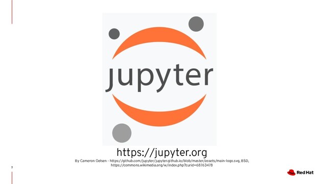 7
https://jupyter.org
By Cameron Oelsen - https://github.com/jupyter/jupyter.github.io/blob/master/assets/main-logo.svg, BSD,
https://commons.wikimedia.org/w/index.php?curid=68763478
