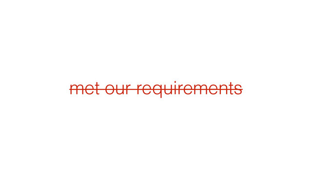 met our requirements
