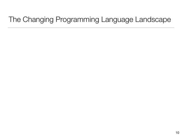 The Changing Programming Language Landscape
10

