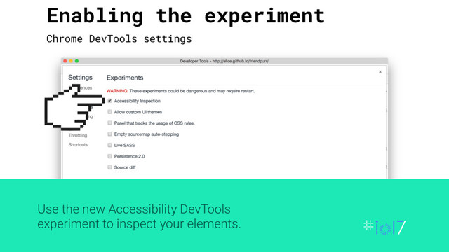 Use the new Accessibility DevTools
experiment to inspect your elements.
