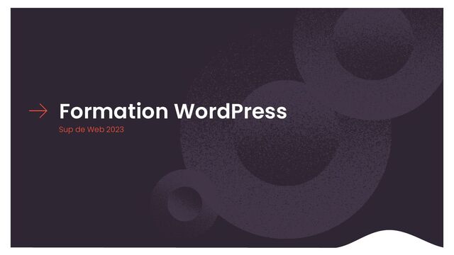 Sup de Web 2023
Formation WordPress
