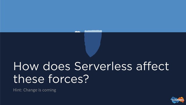 How does Serverless affect
these forces?
Hint: Change is coming
