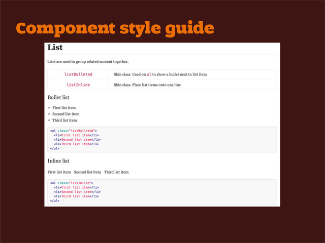 Component style guide
