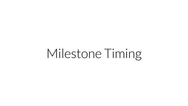Milestone Timing
