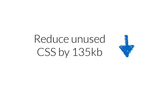 Reduce unused
CSS by 135kb
