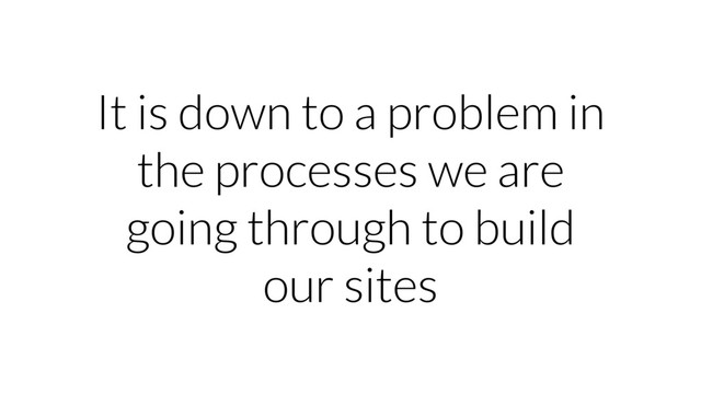 It is down to a problem in
the processes we are
going through to build
our sites
