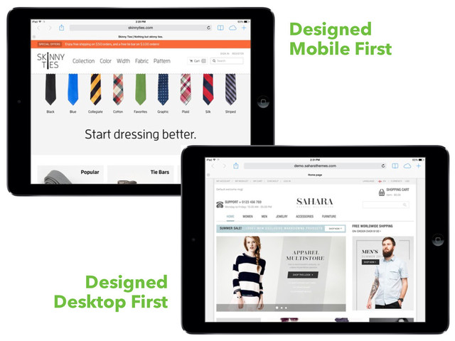 Designed
Mobile First
Designed
Desktop First
