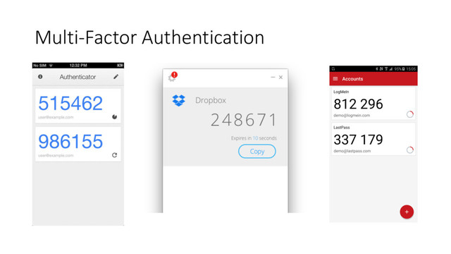 Multi-­‐Factor	  Authentication
