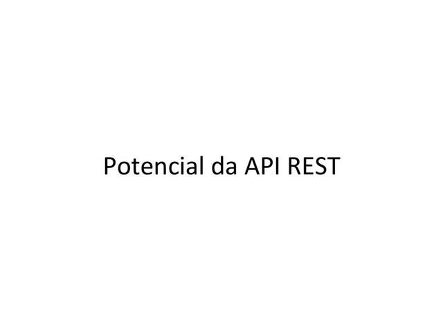 Potencial da API REST
