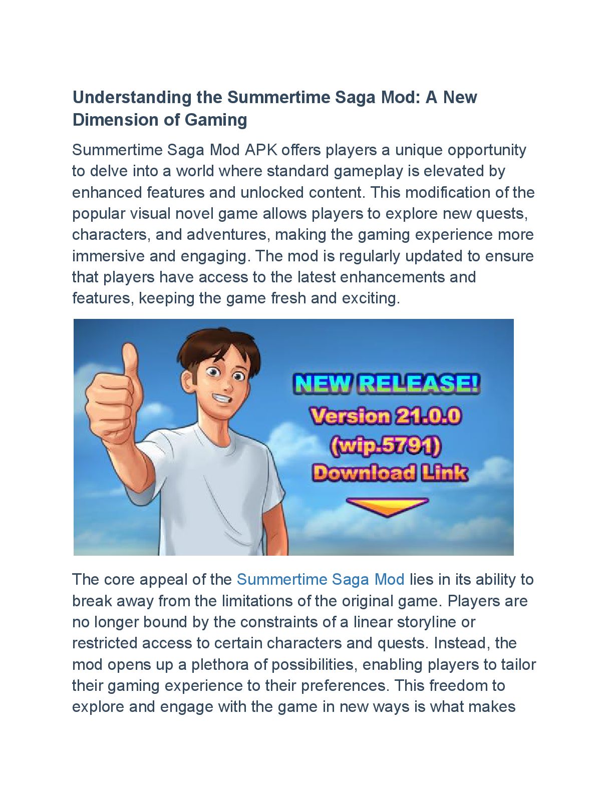 Summertime Saga Mod APK Full Unlocked Android Game with Story