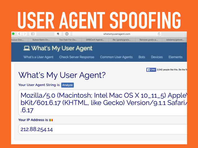 USER AGENT SPOOFING
