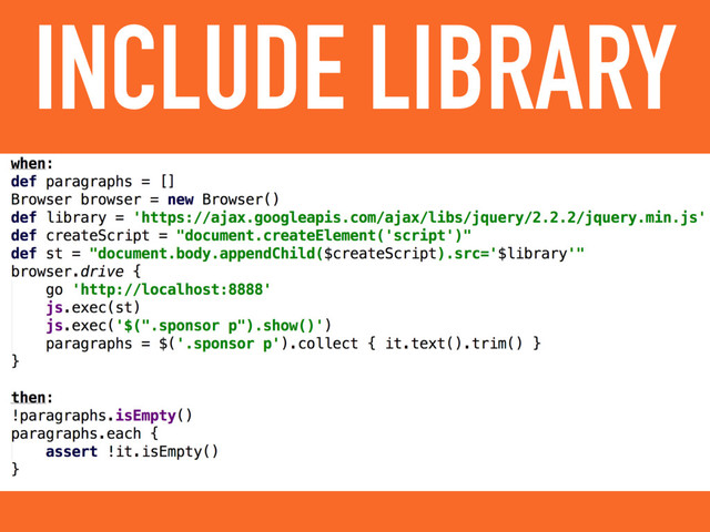 INCLUDE LIBRARY
