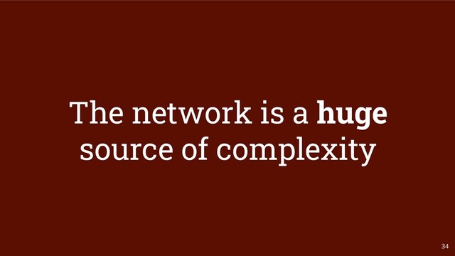 34
The network is a huge
source of complexity
