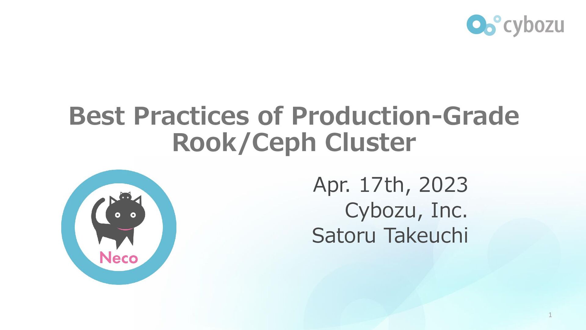 Slide Top: Best Practices of Production-Grade Rook/Ceph Cluster