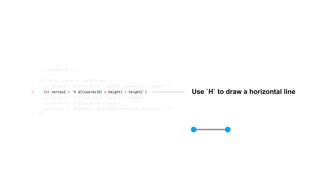 Use `H` to draw a horizontal line
