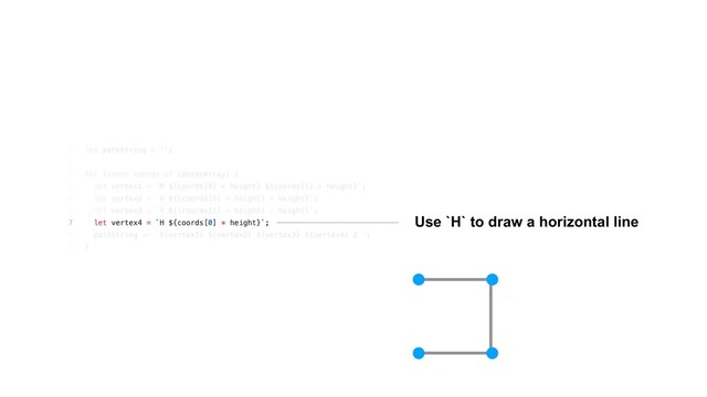 Use `H` to draw a horizontal line

