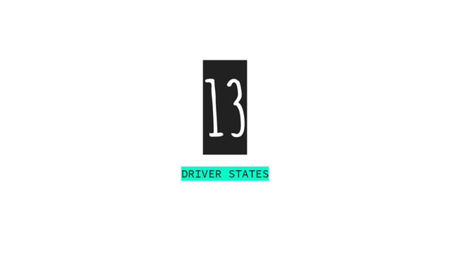 13
DRIVER STATES
