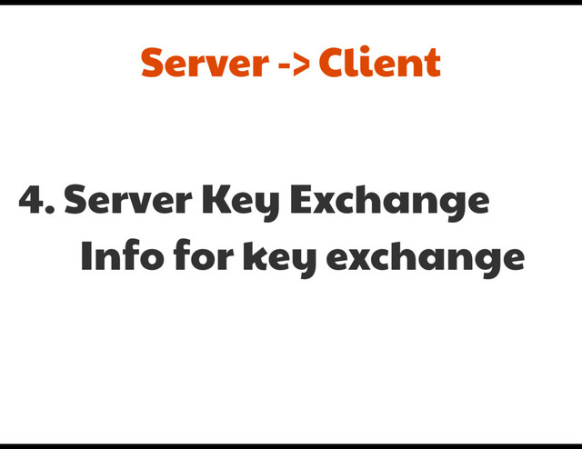 4. Server Key Exchange

Info for key exchange
Server -> Client
