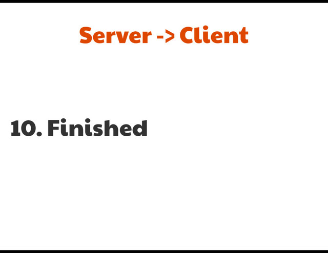10. Finished
Server -> Client
