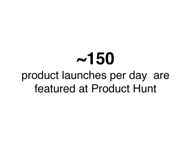 ~150
product launches per day are
featured at Product Hunt
