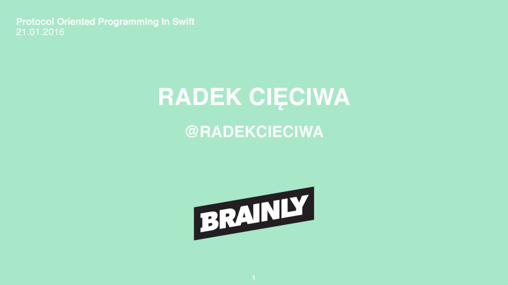 Protocol Oriented Programming - Speaker Deck