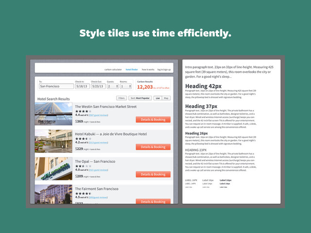 Style tiles use time eﬃciently.
