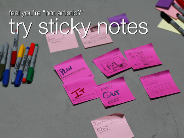 feel you’re “not artistic?”
try sticky notes

