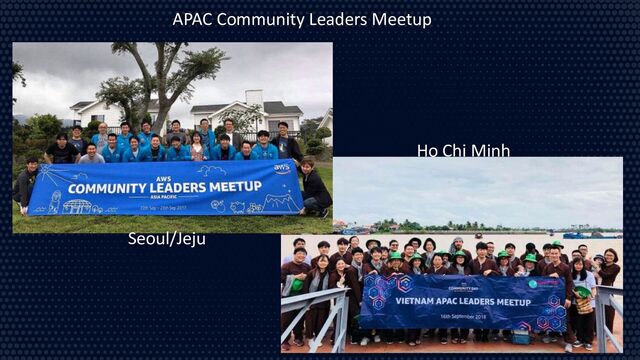17
APAC Community Leaders Meetup
Seoul/Jeju
Ho Chi Minh
