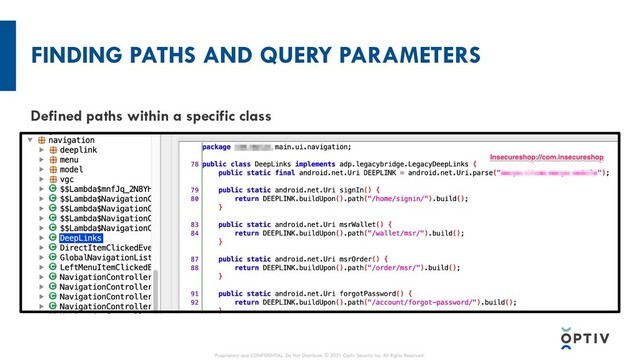 FINDING PATHS AND QUERY PARAMETERS
Defined paths within a specific class
