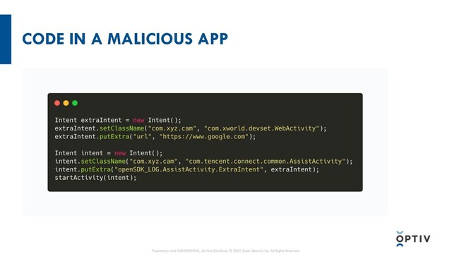 CODE IN A MALICIOUS APP
