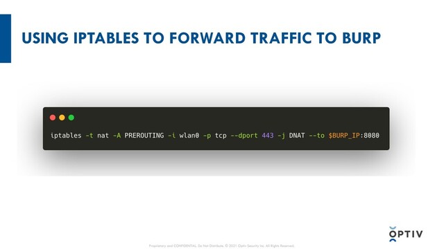 USING IPTABLES TO FORWARD TRAFFIC TO BURP
