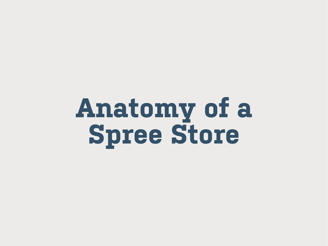 Anatomy of a
Spree Store
