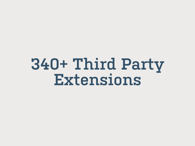 340+ Third Party
Extensions
