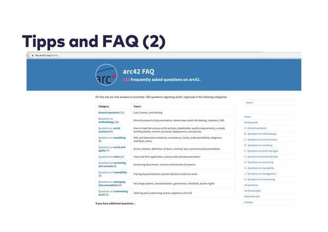 Tipps and FAQ (2)
