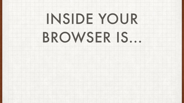 INSIDE YOUR
BROWSER IS...

