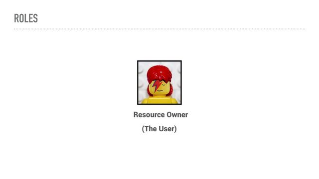 ROLES
Resource Owner
(The User)
