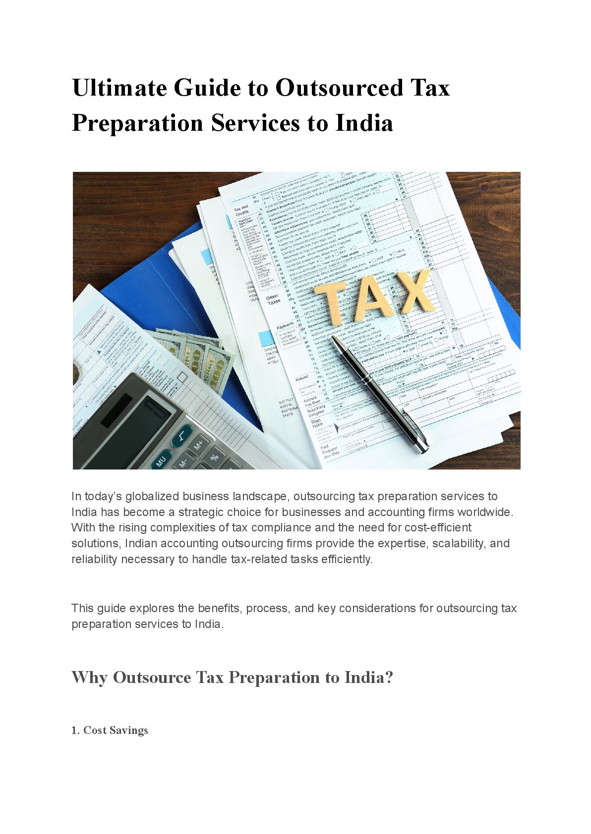 Ultimate Guide To Outsourced Tax Preparation Services To India