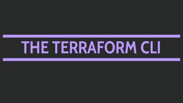 THE TERRAFORM CLI
