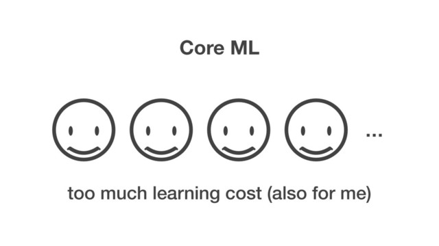 Core ML
too much learning cost (also for me)
…
