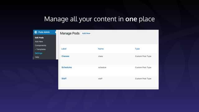 Manage all your content in one place
