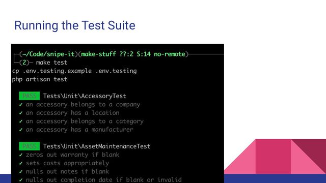 Running the Test Suite
