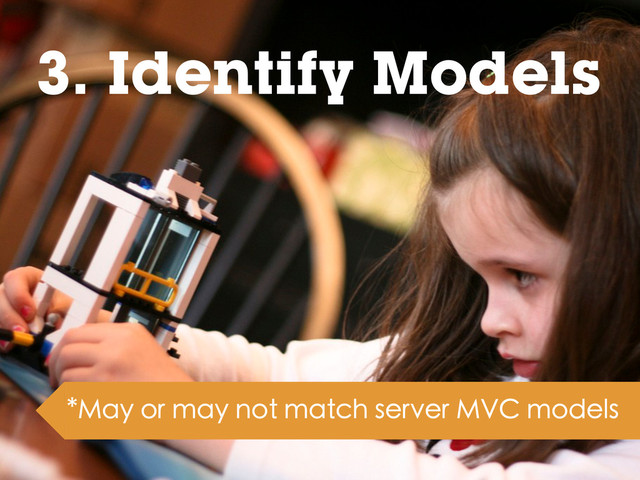 3. Identify Models
*May or may not match server MVC models
