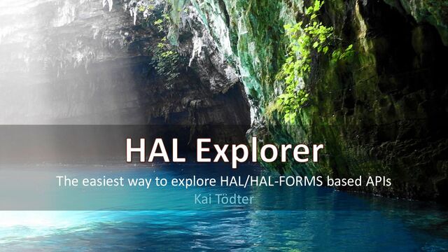 The easiest way to explore HAL/HAL-FORMS based APIs
Kai Tödter
