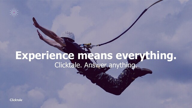 Experience means everything.
Clicktale. Answer anything.
