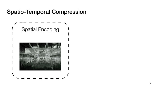 Spatio-Temporal Compression
8
Spatial Encoding
